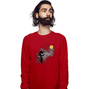 Shirts Long Sleeve Shirts, Unisex / Small / Red Saiyan With Balloon