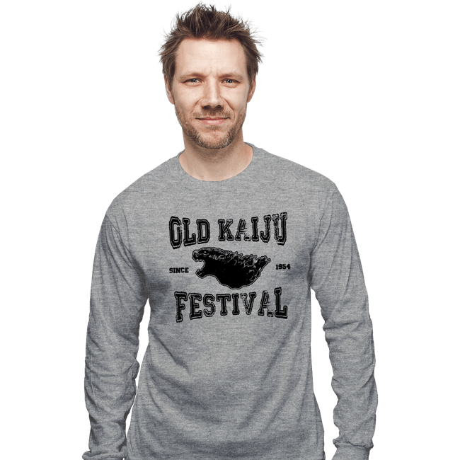 Shirts Long Sleeve Shirts, Unisex / Small / Sports Grey Old Kaiju Festival