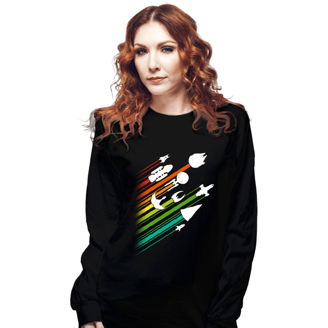 Shirts Long Sleeve Shirts, Unisex / Small / Black Warp Speed