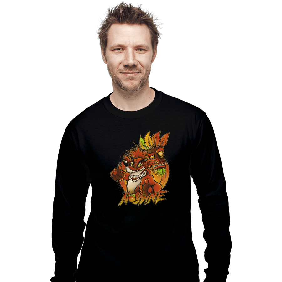 Shirts Long Sleeve Shirts, Unisex / Small / Black Nsane Bandicoot