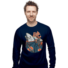 Load image into Gallery viewer, Daily_Deal_Shirts Long Sleeve Shirts, Unisex / Small / Navy Crow &amp; Shark
