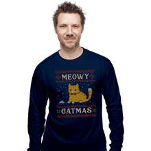 Load image into Gallery viewer, Daily_Deal_Shirts Long Sleeve Shirts, Unisex / Small / Navy Meowy Catmas
