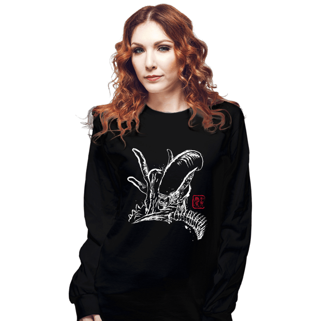 Daily_Deal_Shirts Long Sleeve Shirts, Unisex / Small / Black The Shadow of the Space Monster