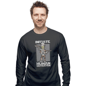 Shirts Long Sleeve Shirts, Unisex / Small / Charcoal Initiate Human Destruction
