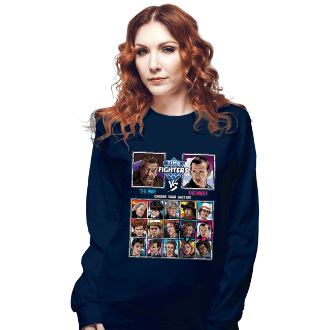 Daily_Deal_Shirts Long Sleeve Shirts, Unisex / Small / Navy Time Fighters War vs 9th
