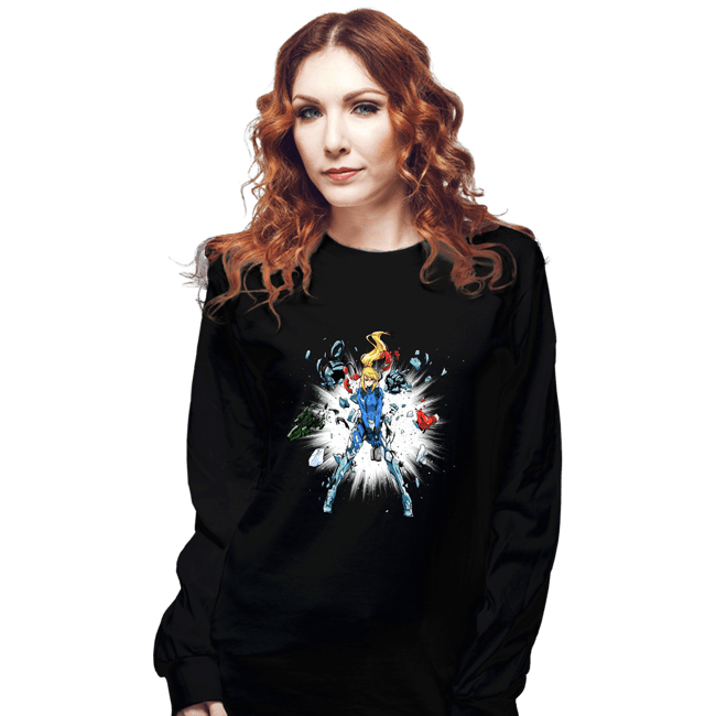 Daily_Deal_Shirts Long Sleeve Shirts, Unisex / Small / Black Shattered