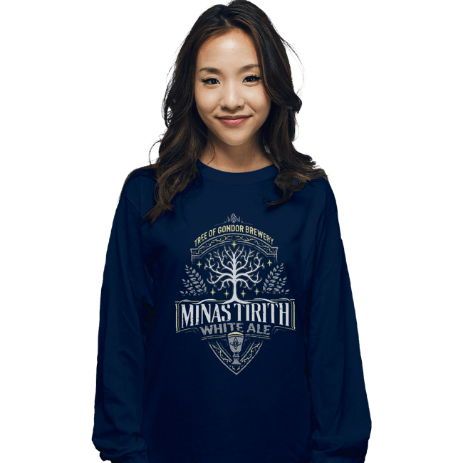 Shirts Long Sleeve Shirts, Unisex / Small / Navy Minas Tirith White Ale
