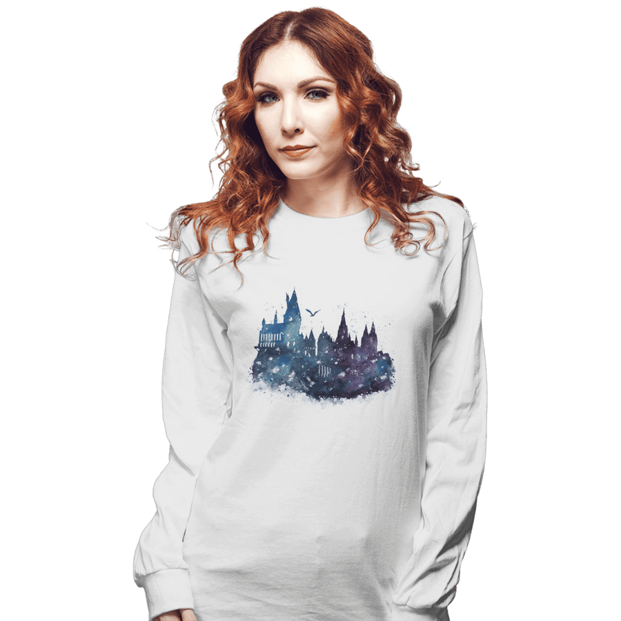 Shirts Long Sleeve Shirts, Unisex / Small / White Watercolor School