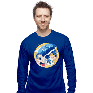 Shirts Long Sleeve Shirts, Unisex / Small / Royal Blue The Blue Bomber Head