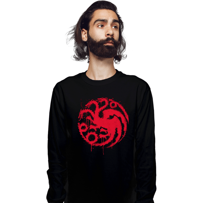 Secret_Shirts Long Sleeve Shirts, Unisex / Small / Black 3 Headed Dragon