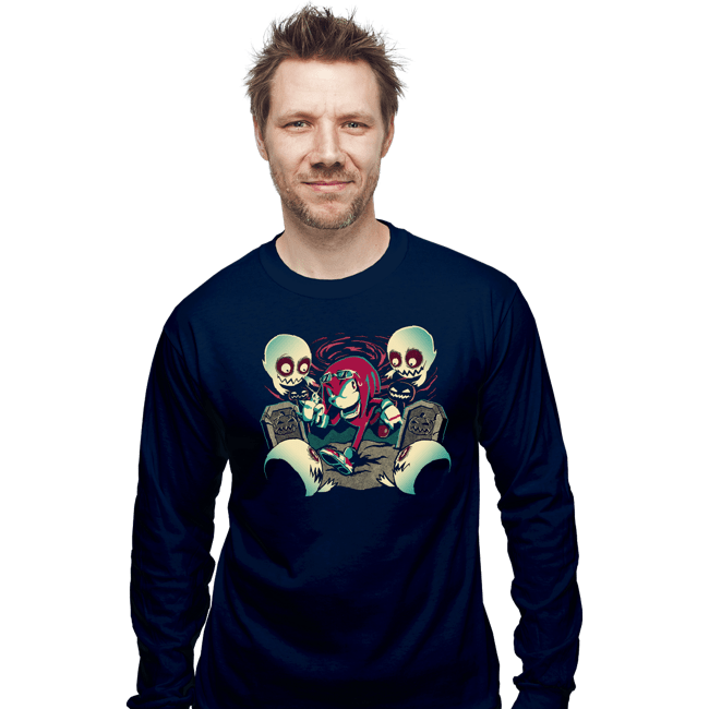 Daily_Deal_Shirts Long Sleeve Shirts, Unisex / Small / Navy Pumpkin Hill