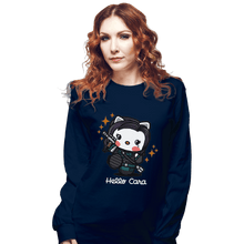 Load image into Gallery viewer, Shirts Long Sleeve Shirts, Unisex / Small / Navy Hello Cara
