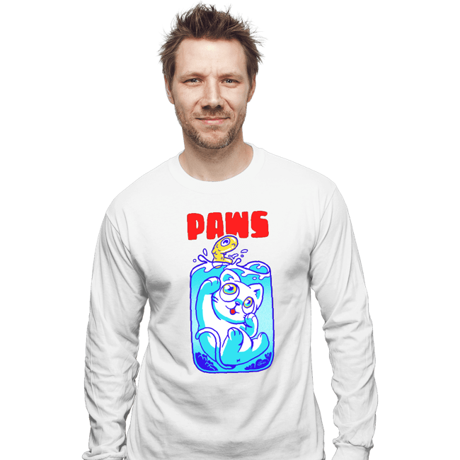 Shirts Long Sleeve Shirts, Unisex / Small / White Paws