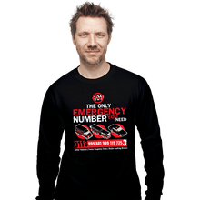 Load image into Gallery viewer, Secret_Shirts Long Sleeve Shirts, Unisex / Small / Black Emergency Number
