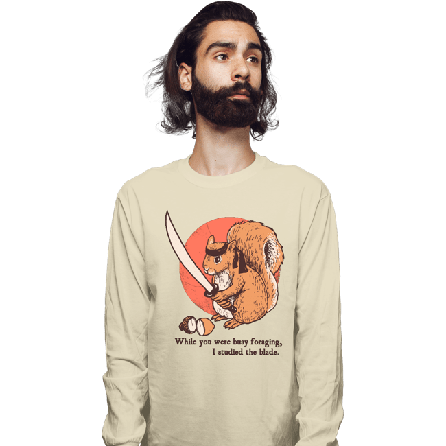 Daily_Deal_Shirts Long Sleeve Shirts, Unisex / Small / Natural Squirrel Blade