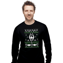 Load image into Gallery viewer, Shirts Long Sleeve Shirts, Unisex / Small / Black Skyrim Sweater
