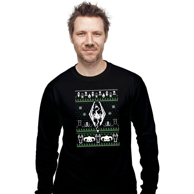 Shirts Long Sleeve Shirts, Unisex / Small / Black Skyrim Sweater
