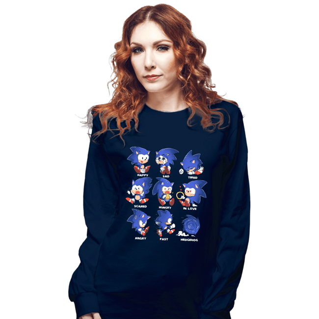Secret_Shirts Long Sleeve Shirts, Unisex / Small / Navy Hedgehog!