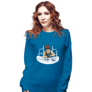 Shirts Long Sleeve Shirts, Unisex / Small / Sapphire Robot Builder