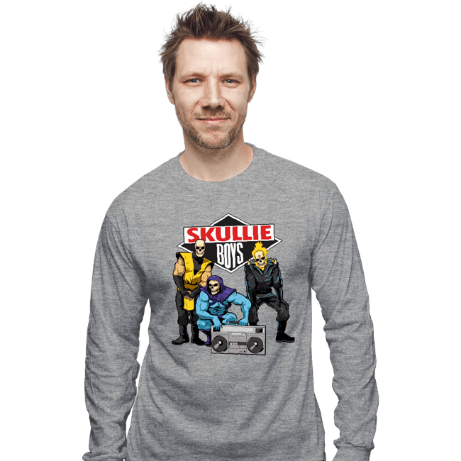 Shirts Long Sleeve Shirts, Unisex / Small / Sports Grey Skullie Boys