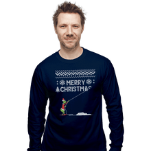 Load image into Gallery viewer, Shirts Long Sleeve Shirts, Unisex / Small / Navy Stealing Christmas
