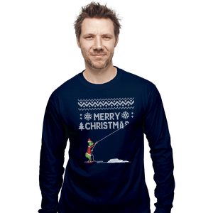 Shirts Long Sleeve Shirts, Unisex / Small / Navy Stealing Christmas