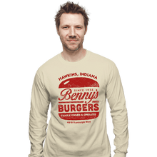 Load image into Gallery viewer, Shirts Long Sleeve Shirts, Unisex / Small / Natural Benny&#39;s Burgers
