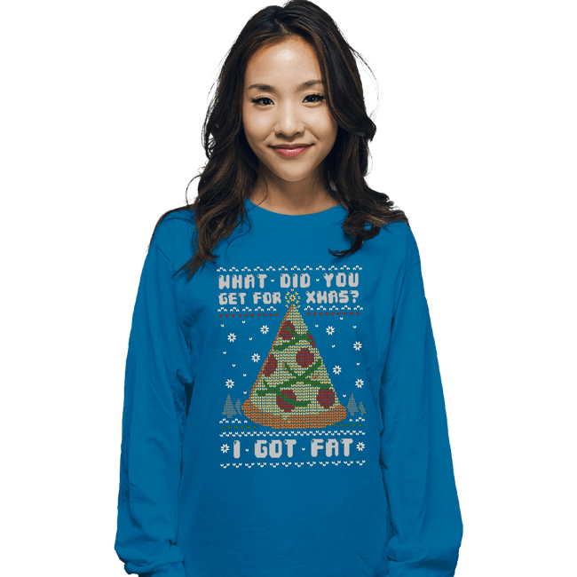 Shirts Long Sleeve Shirts, Unisex / Small / Sapphire Fatty Christmas