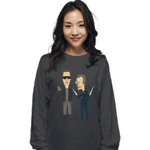 Shirts Long Sleeve Shirts, Unisex / Small / Charcoal T800 and T1000