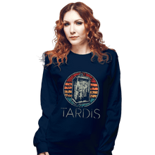 Load image into Gallery viewer, Shirts Long Sleeve Shirts, Unisex / Small / Navy Vintage Tardis
