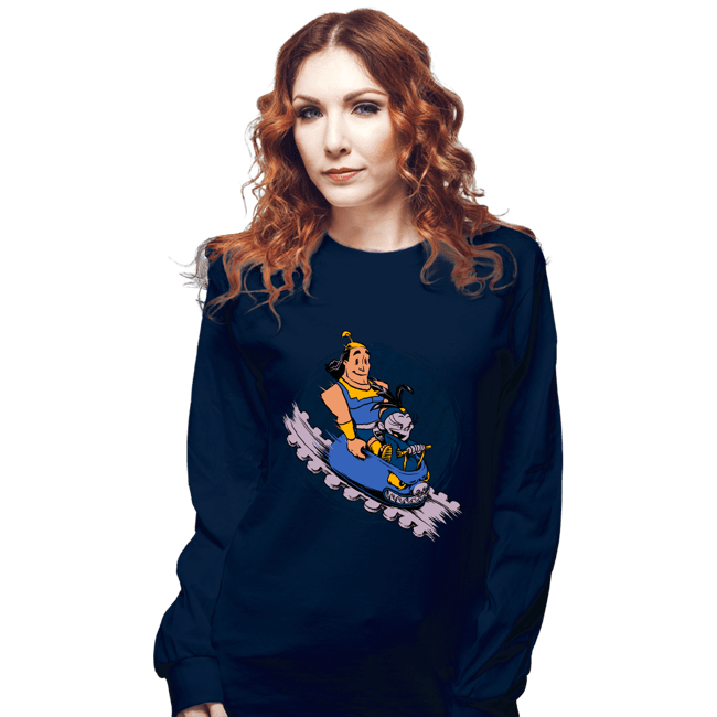 Daily_Deal_Shirts Long Sleeve Shirts, Unisex / Small / Navy Emperor's New Roller Coaster