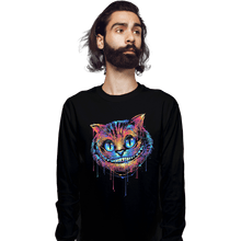 Load image into Gallery viewer, Shirts Long Sleeve Shirts, Unisex / Small / Black Colorful Cat
