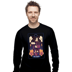 Daily_Deal_Shirts Long Sleeve Shirts, Unisex / Small / Black The Tower Cat Tarot