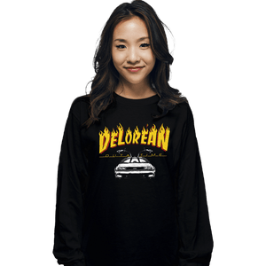 Secret_Shirts Long Sleeve Shirts, Unisex / Small / Black Delorean Outatime