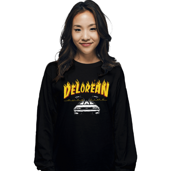 Secret_Shirts Long Sleeve Shirts, Unisex / Small / Black Delorean Outatime