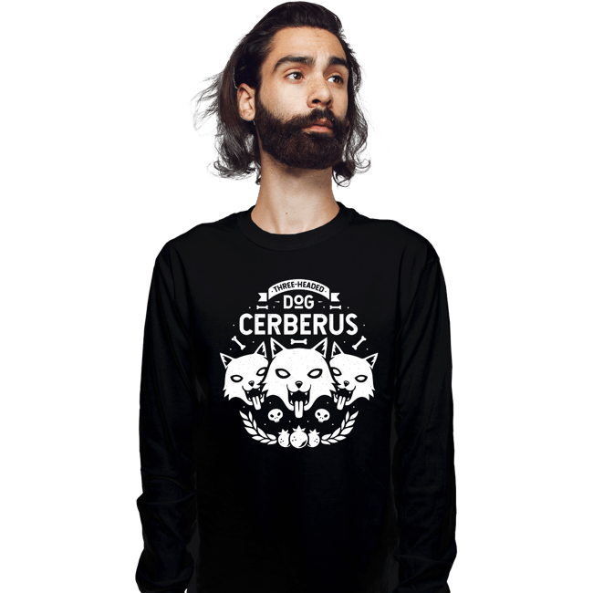Shirts Long Sleeve Shirts, Unisex / Small / Black Three-headed Dog