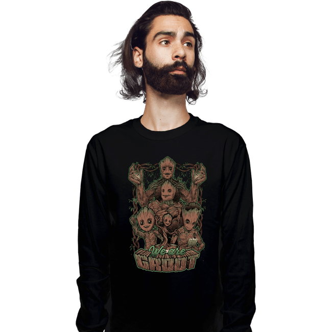 Daily_Deal_Shirts Long Sleeve Shirts, Unisex / Small / Black We Are Groots