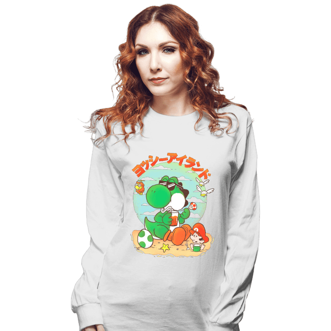 Daily_Deal_Shirts Long Sleeve Shirts, Unisex / Small / White Yoshi Vacation