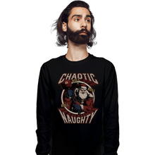 Load image into Gallery viewer, Shirts Long Sleeve Shirts, Unisex / Small / Black Chaotic Naughy Santa
