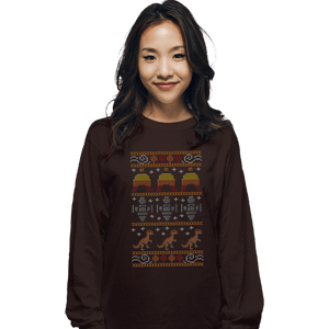 Daily_Deal_Shirts Long Sleeve Shirts, Unisex / Small / Dark Chocolate Shiny Christmas