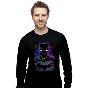 Daily_Deal_Shirts Long Sleeve Shirts, Unisex / Small / Black Glitch Batman
