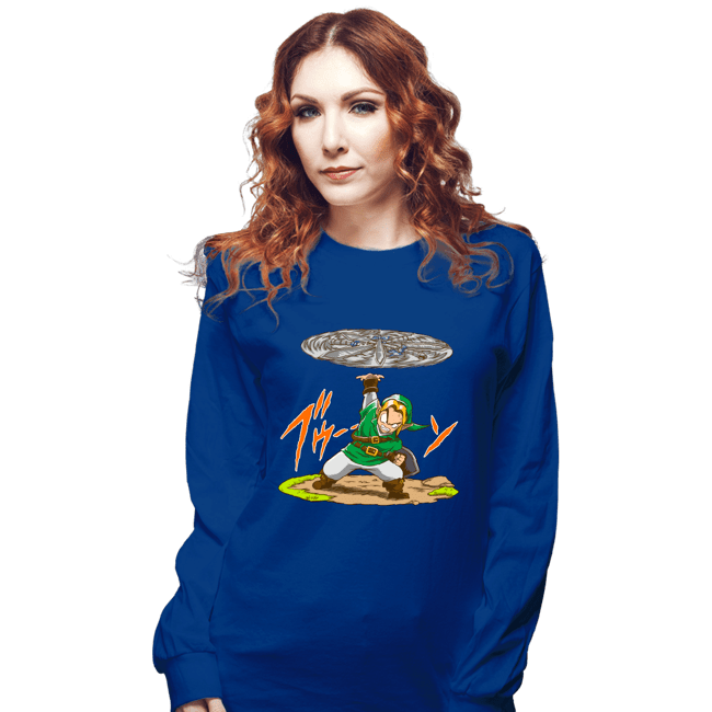 Daily_Deal_Shirts Long Sleeve Shirts, Unisex / Small / Royal Blue Destructo Sword