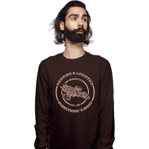 Shirts Long Sleeve Shirts, Unisex / Small / Dark Chocolate Serenity Shipping And Logistics