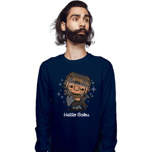 Shirts Long Sleeve Shirts, Unisex / Small / Navy Hello Babu