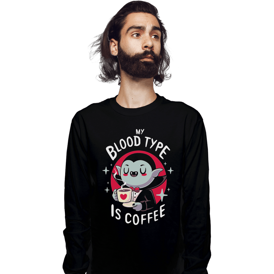 Shirts Long Sleeve Shirts, Unisex / Small / Black Coffee Vampire