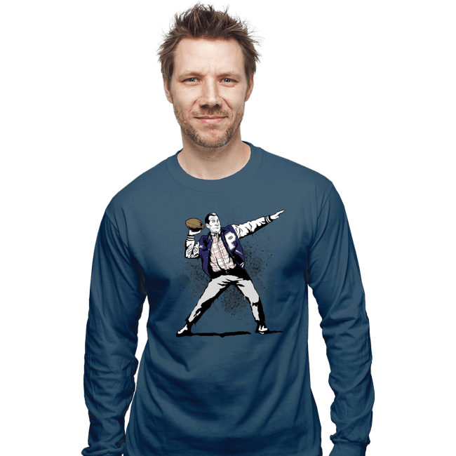 Daily_Deal_Shirts Long Sleeve Shirts, Unisex / Small / Indigo Blue Touchdown