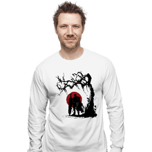 Load image into Gallery viewer, Shirts Long Sleeve Shirts, Unisex / Small / White Black Swordsman Under The Sun
