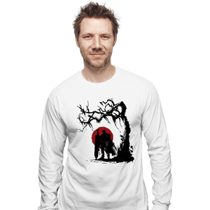 Shirts Long Sleeve Shirts, Unisex / Small / White Black Swordsman Under The Sun