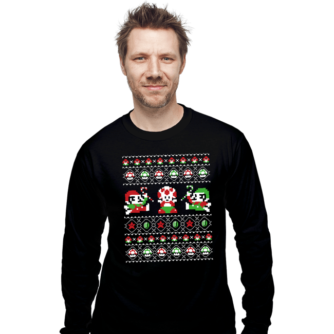 Shirts Long Sleeve Shirts, Unisex / Small / Black Christmas Bros