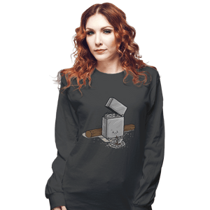Shirts Long Sleeve Shirts, Unisex / Small / Charcoal Out Of Fuel